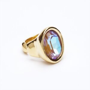Anello Bohemian rosa cipria ovale — rosé