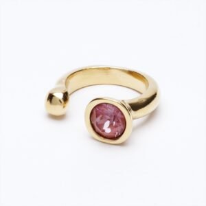 Anello Bohemian corallo intenso tondo