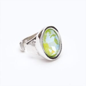 Anello Bohemian verde lime ovale
