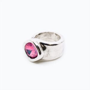 Anello Bohemian fucsia rombo