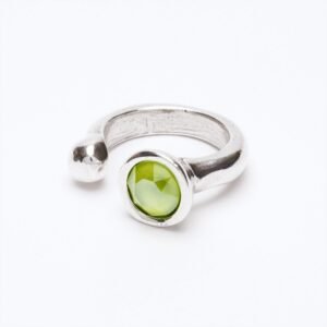 Anello Bohemian verde tondo