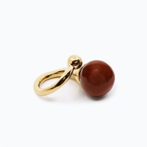 Anello Versatile forma ellittica oro — Sfera in ceramica marrone chiaro