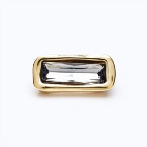 Accessorio Cristallo austriaco taglio baguette oro — grigio