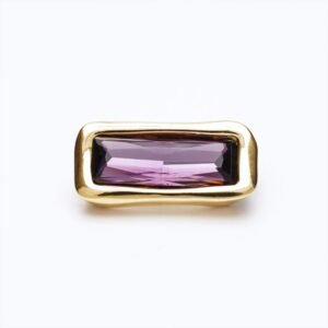 Accessorio Cristallo austriaco taglio baguette oro — viola ametista