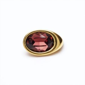 Accessorio Cristallo austriaco taglio ovale oro — borgogna scuro