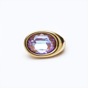 Accessorio Cristallo austriaco taglio ovale oro — rosa