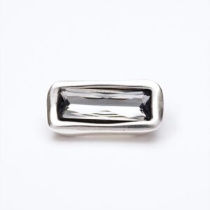 Accessorio Cristallo austriaco taglio baguette argento — grigio