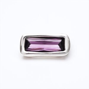 Accessorio Cristallo austriaco taglio baguette argento — viola ametista