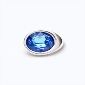 Accessorio Cristallo austriaco taglio ovale argento — blu