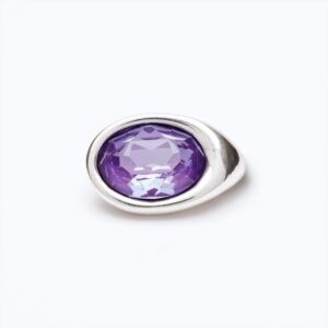 Accessorio Cristallo austriaco taglio ovale argento — viola ametista