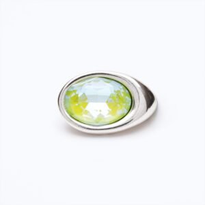 Accessorio Cristallo austriaco taglio ovale argento — verde lime