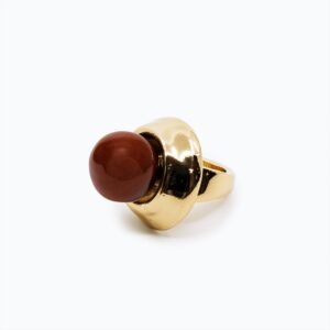 Anello Versatile oro — Sfera in ceramica marrone chiaro
