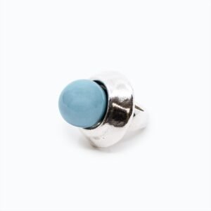 Anello Versatile argento — Sfera in ceramica azzurro