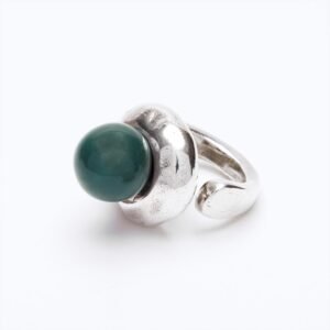 Anello Versatile argento — Sfera in ceramica verde petrolio