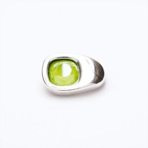 Accessorio Cristallo austriaco taglio cushion argento — verde pistacchio