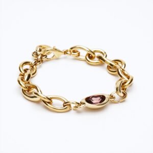 Bracciale Bohemian borgogna scuro ovale