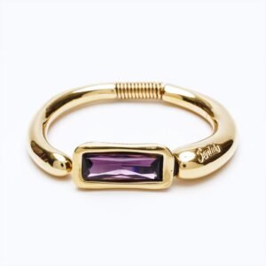 Bracciale Versatile linea Bold oro — Cristallo taglio baguette viola ametista