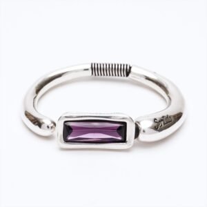 Bracciale Versatile linea Bold argento — Cristallo taglio baguette viola ametista