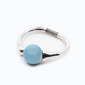 Bracciale Campana Versatile linea Thin argento — Sfera in ceramica azzurro