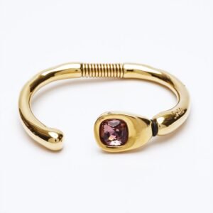 Bracciale Versatile linea Thin oro — Cristallo taglio cushion borgogna scuro
