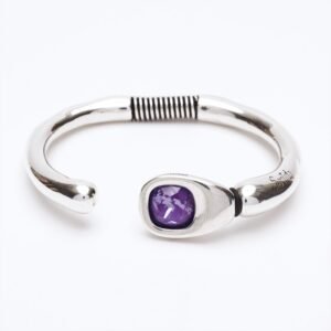 Bracciale Versatile linea Thin argento — Cristallo taglio cushion viola ametista