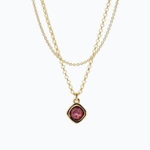 Collana Bohemian corallo intenso rombo