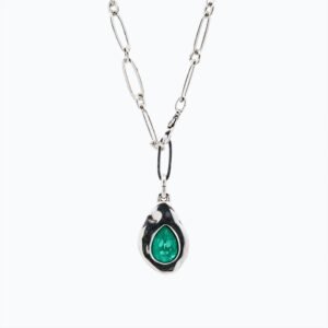 Collana Bohemian verde petrolio goccia