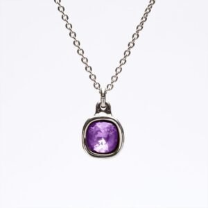 Collana Bohemian viola ametista quadrata