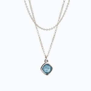 Collana Bohemian azzurro polvere rombo