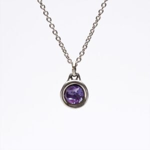 Collana Bohemian viola ametista tonda