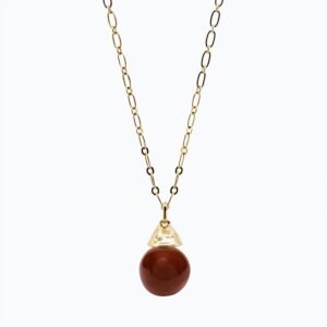 Collana Campana Versatile linea Bold oro — Sfera in ceramica marrone chiaro
