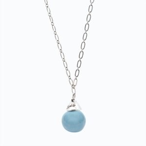 Collana Campana Versatile linea Bold argento — Sfera in ceramica azzurro