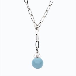 Collana Campana Versatile linea Bold argento — Sfera in ceramica azzurro