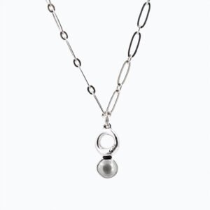 Collana Cerchio Versatile Thin argento — Sfera in metallo