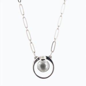 Collana Cerchio Versatile Thin argento — Sfera in metallo