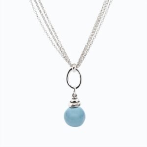 Collana Campana Versatile linea Bold argento — Sfera in ceramica azzurro