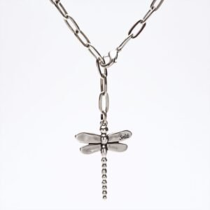 Collana Dragonfly rigida argento