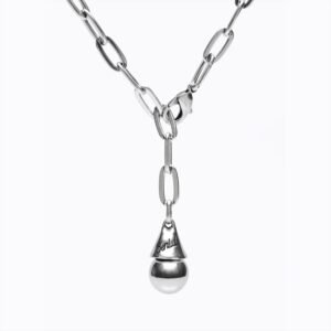 Collana Goccia Versatile Thin argento — Sfera in metallo
