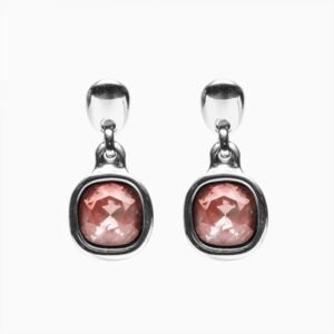 Orecchini Bohemian corallo intenso quadrati