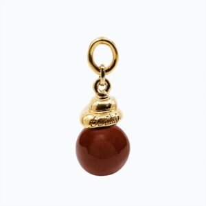 Orecchini Campana Versatile oro — Sfera in ceramica marrone chiaro