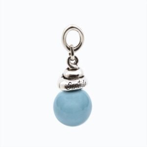 Orecchini Campana Versatile argento — Sfera in ceramica azzurro
