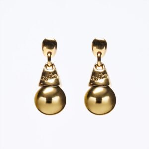 Orecchini Goccia Versatile oro — Sfera in metallo