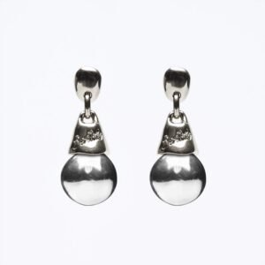Orecchini Goccia Versatile argento — Sfera in metallo