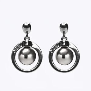 Orecchini Cerchio Versatile argento — Sfera in metallo